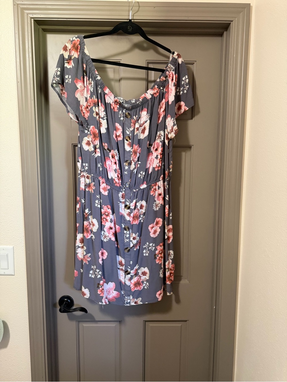 J for Justify Gray Pink Floral Mini Dress plus size 2x 3x